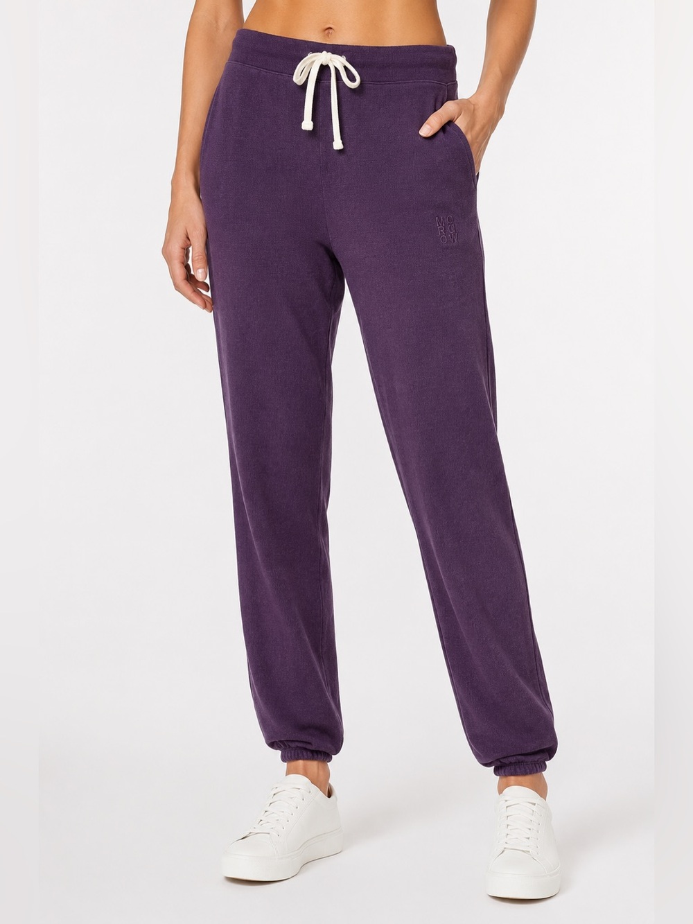 MONROW Supersoft Vintage Jogger Sweatpants Plum Purple Size S USA